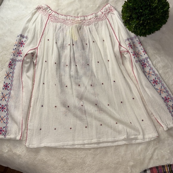 New Roberta Roller Rabbit Women's Peasant Blouse 100% Cotton Beachy Tunic Medium - Picture 3 of 13